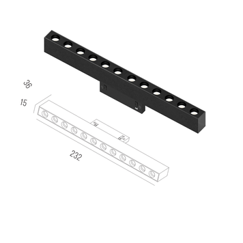 MERALLI &laquo;POINT BOX 232&raquo; Трековый светильник с углом рассеивания 24&deg;